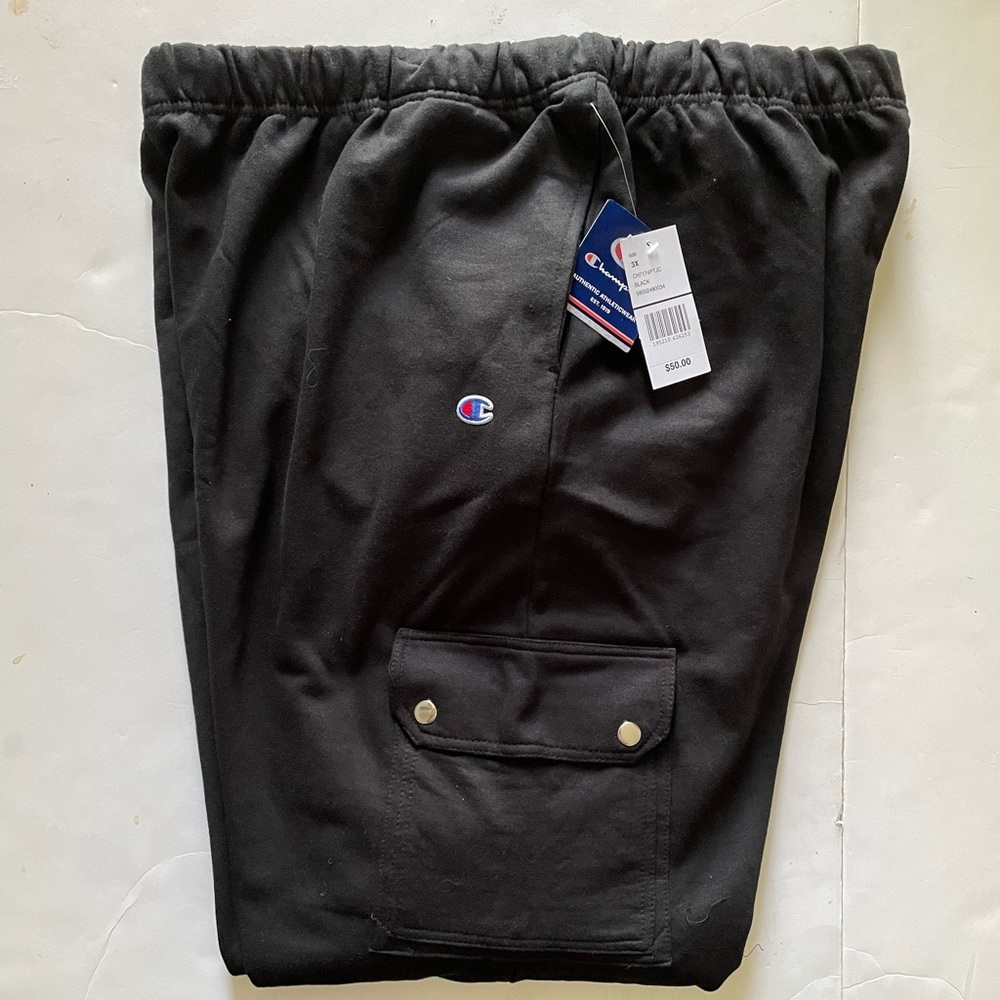 Champion Cargo Black Fleece Joggers Men Pants Sz 3XL - Picture 3 of 8